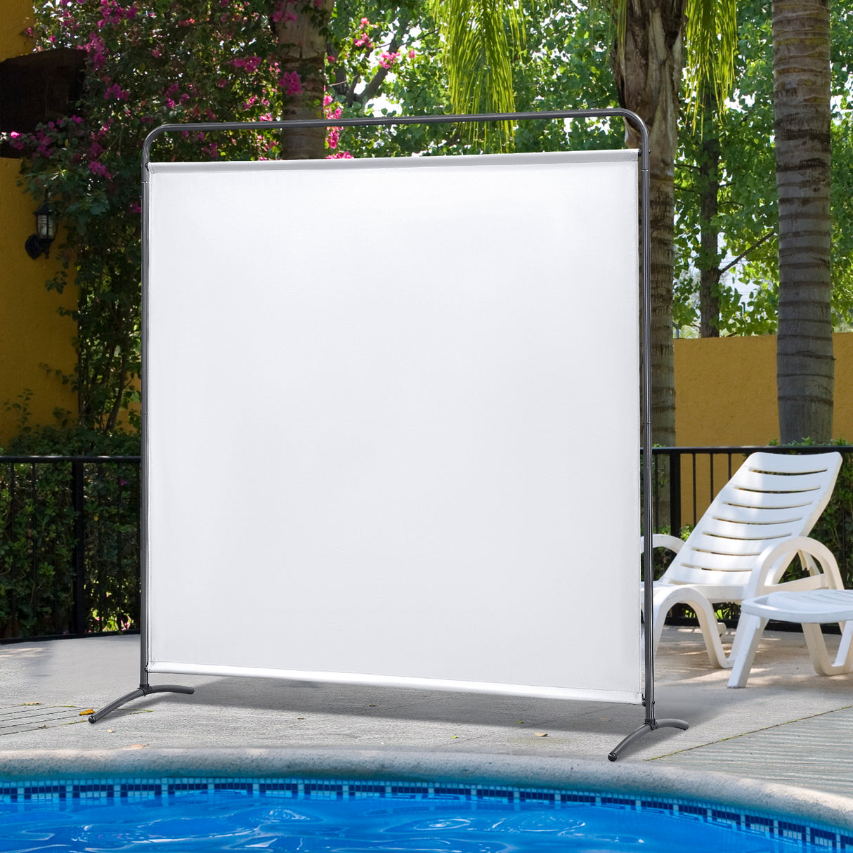 Angel Living PA-3730 Paravent 1 Teilig Raumteiler Freistehend Sichtschutzwand Raumteiler Stellwand Trennwand Sichtschutz für Büros, Balkon,Schlafzimmer,Außengarten,162.5 x 177cm