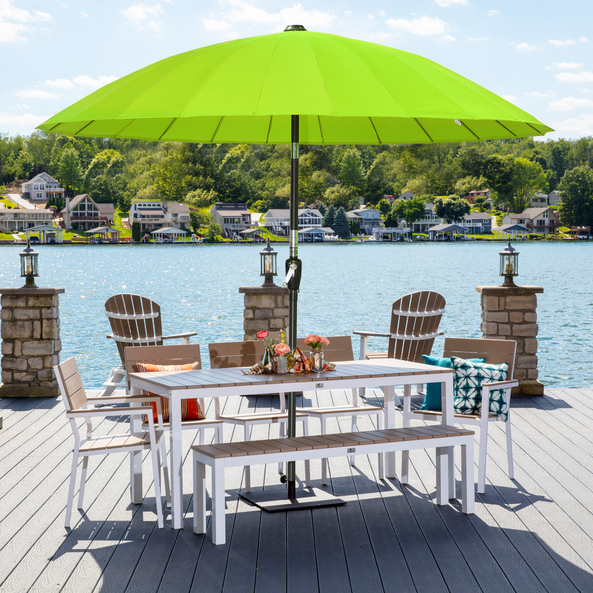 250cm Sonneschirm Sonnenschutz neigbar Rostfrei aus Aluminium, Stahl und Polyester