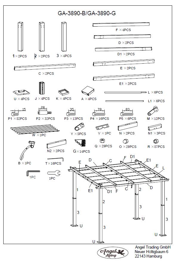 Angel Living Ersatzteile der Pergola