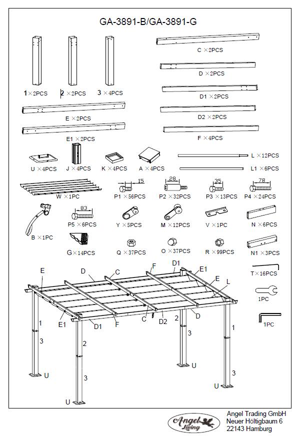 Angel Living Ersatzteile der Pergola