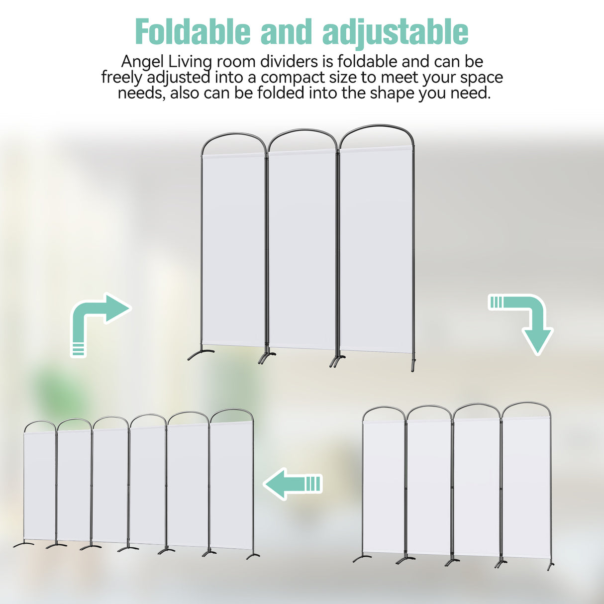 Paravent 3tlg 168X185CM Bogenparavent Sichtschutz Raumteiler
