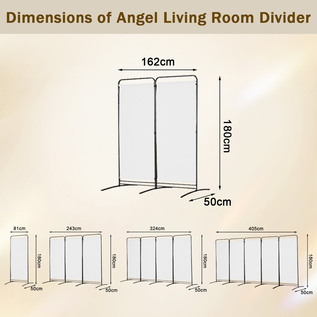 Angel Living Paravent 2 Teilig Klappbar Raumteiler für Büros, Balkon,Schlafzimmer,Außengarten, 162cm x 180cm