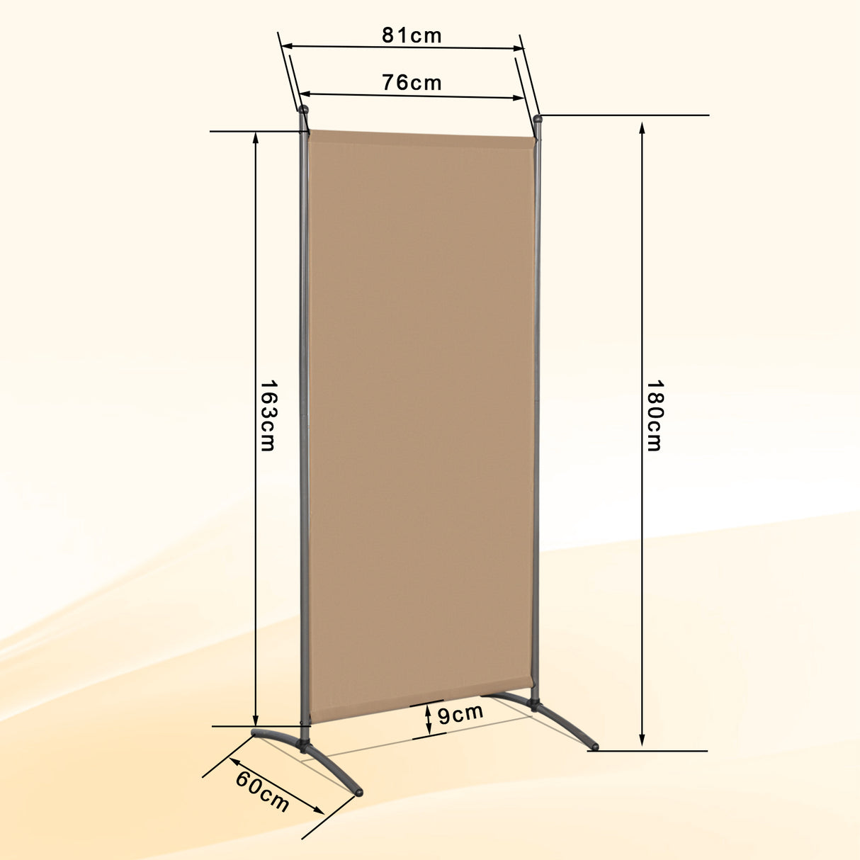 Paravent 80X180CM Raumteiler Sichtschutz aus Stahl und Polyester