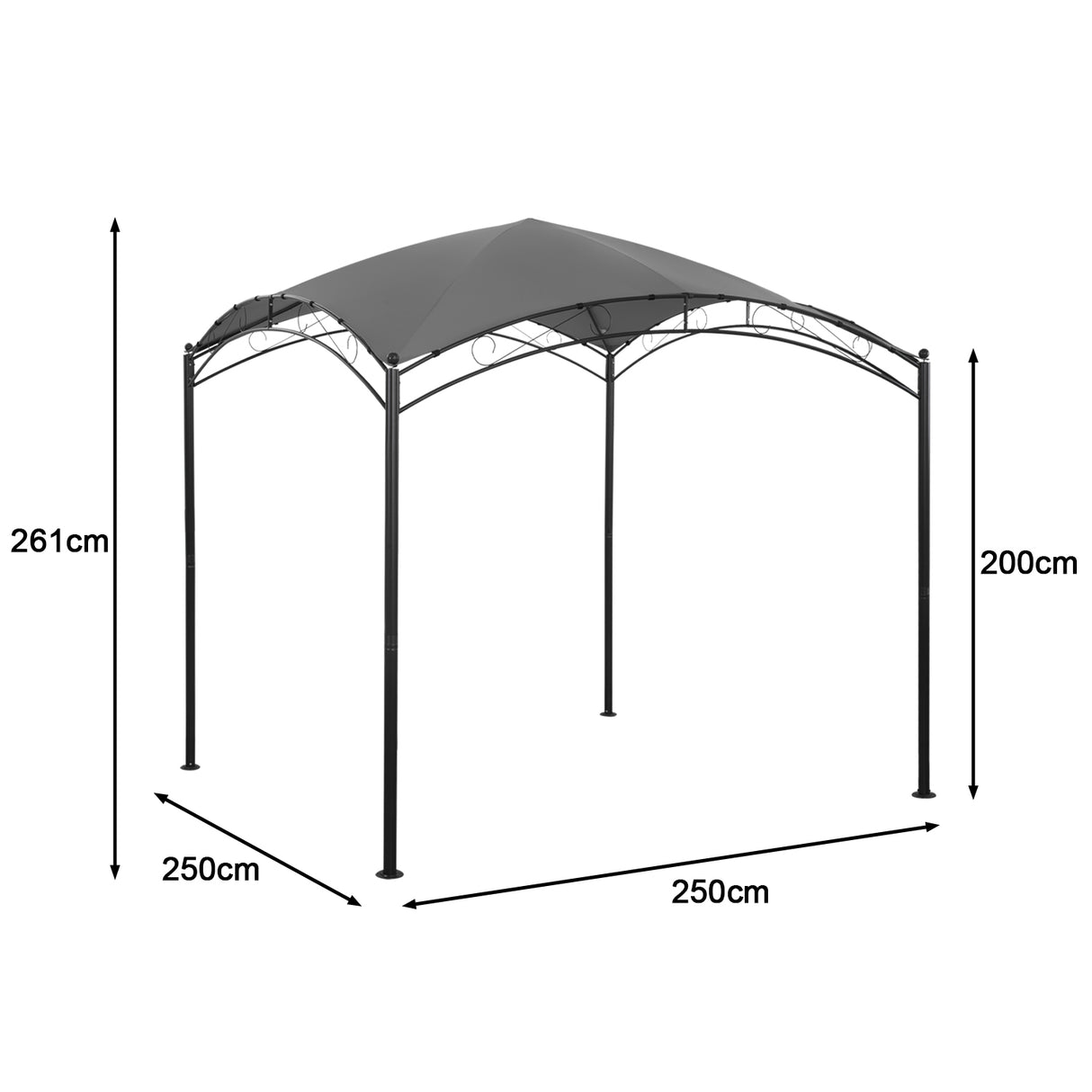 Angel living Gartenpavillon 2.5x2.5M, Wasserabweisend und UV-bestandig Pavillon, Ideal fur Freizeit und Partys