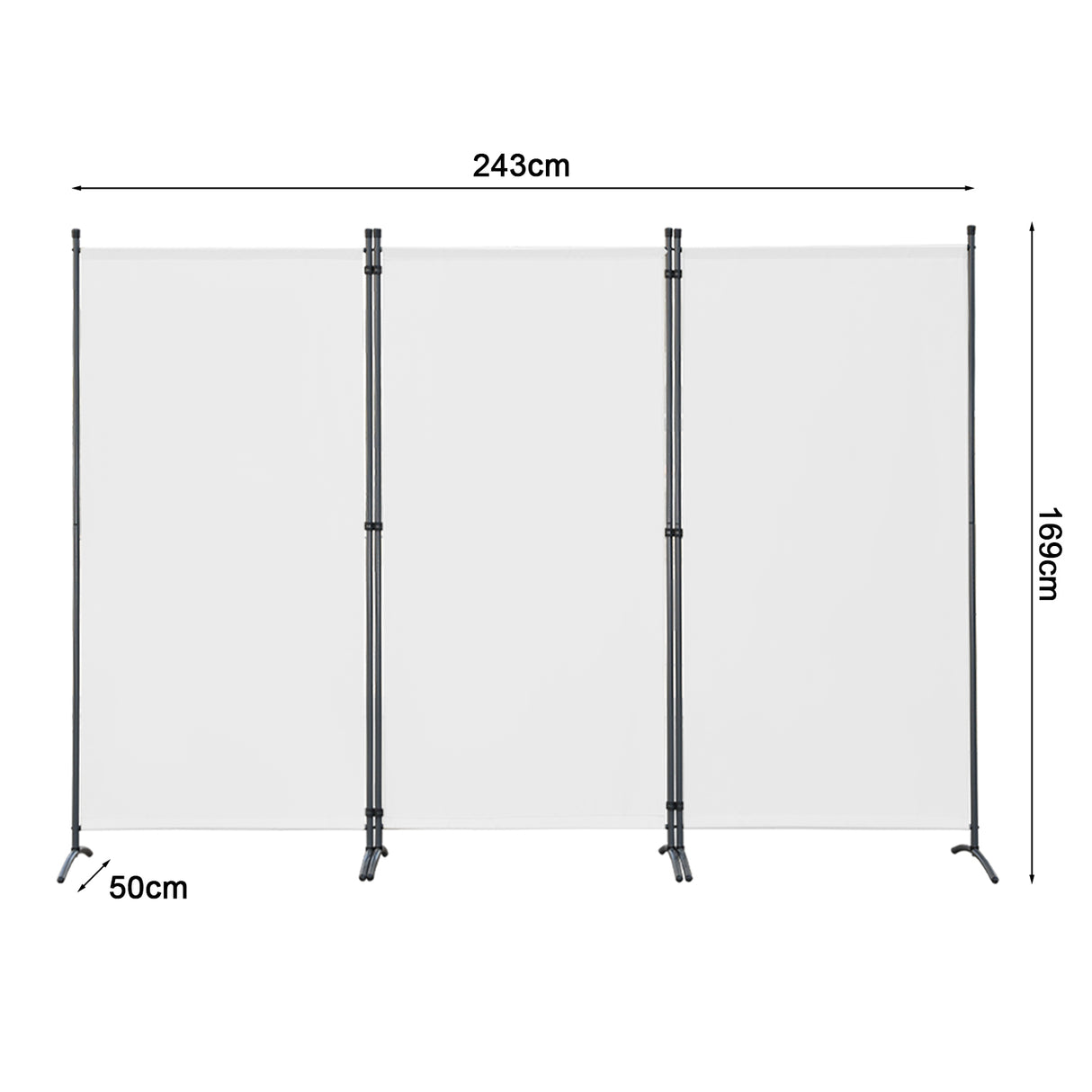 Paravent Raumteiler Outdoor Sichtschutz 243 x 169 cm, 3 Paneele
