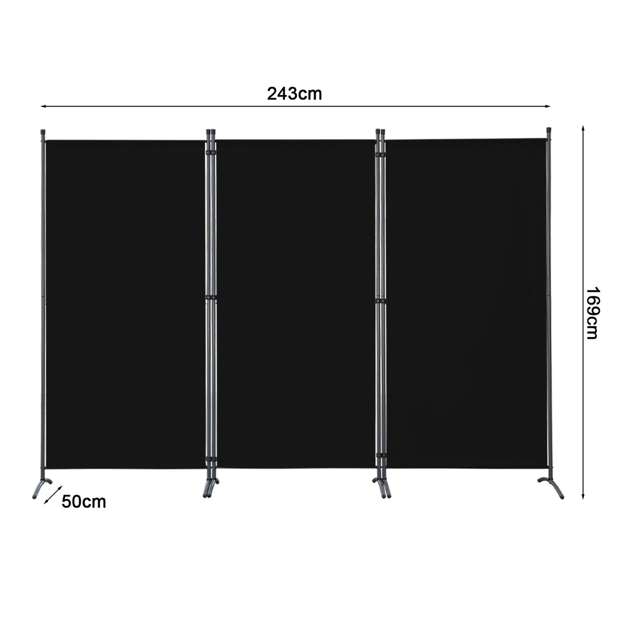 Paravent Raumteiler Outdoor Sichtschutz 243 x 169 cm, 3 Paneele