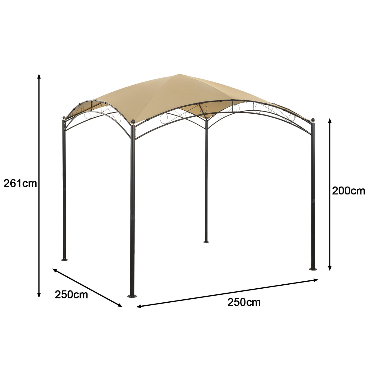 Angel living Gartenpavillon 2.5x2.5M, Wasserabweisend und UV-bestandig Pavillon, Ideal fur Freizeit und Partys