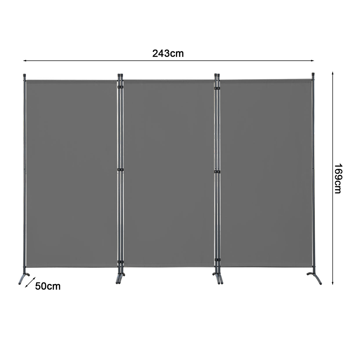 Paravent Raumteiler Outdoor Sichtschutz 243 x 169 cm, 3 Paneele