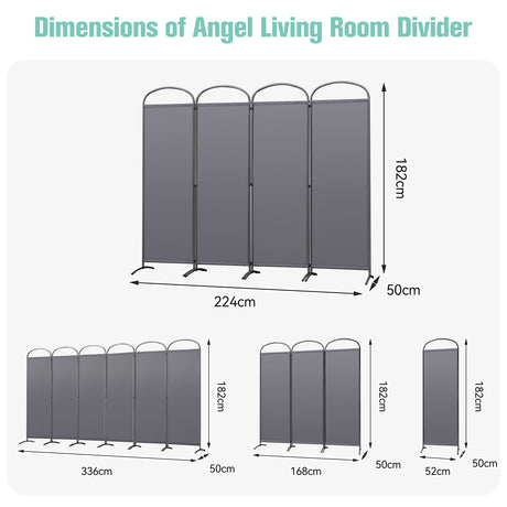 Angel Living Paravent 4tlg 225X185CM Bogenparavent Sichtschutz Raumteiler
