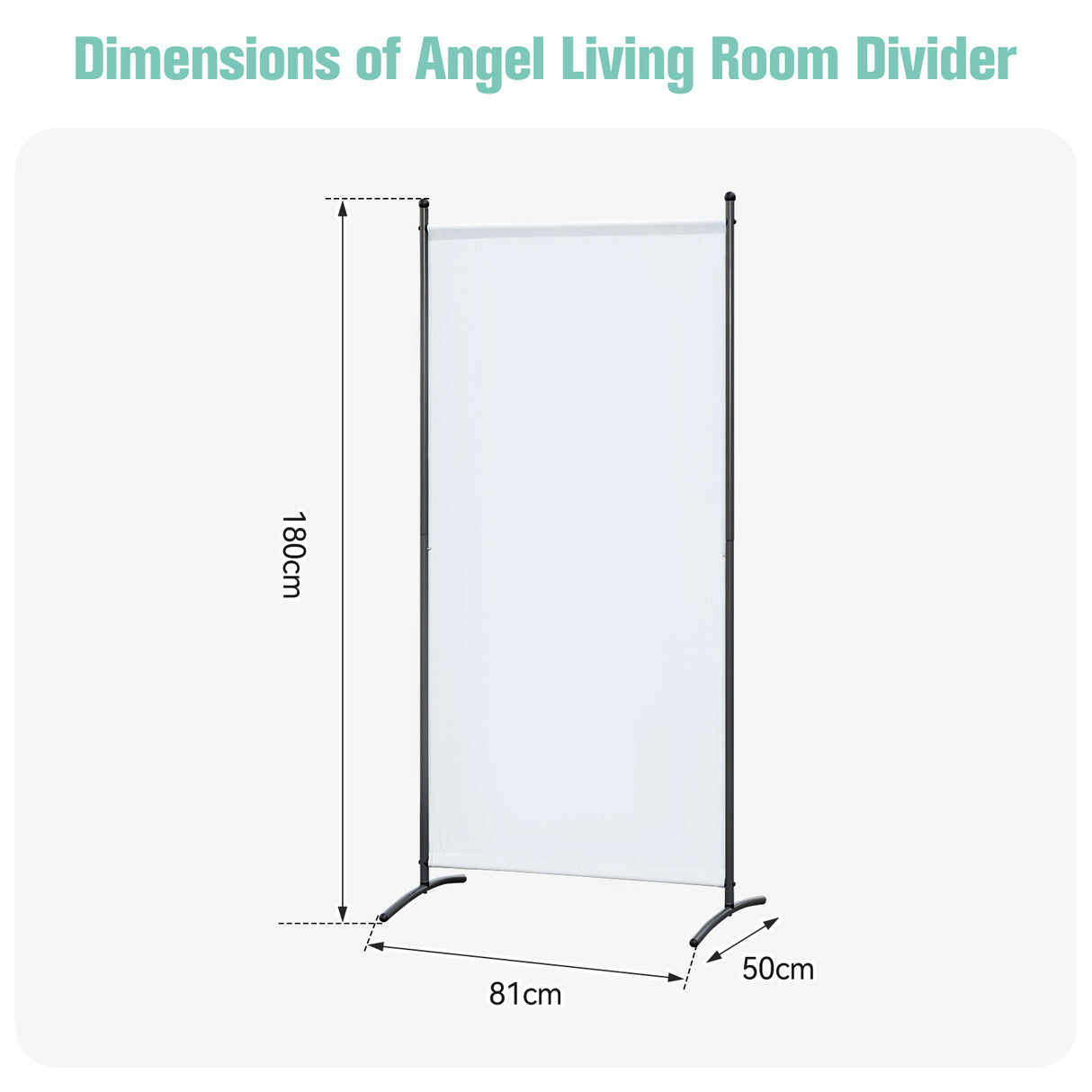 Paravent 80X180CM Raumteiler Sichtschutz aus Stahl und Polyester