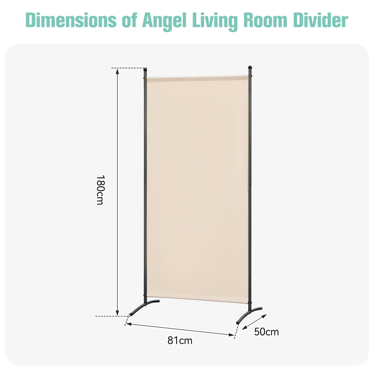 Paravent 80X180CM Raumteiler Sichtschutz aus Stahl und Polyester