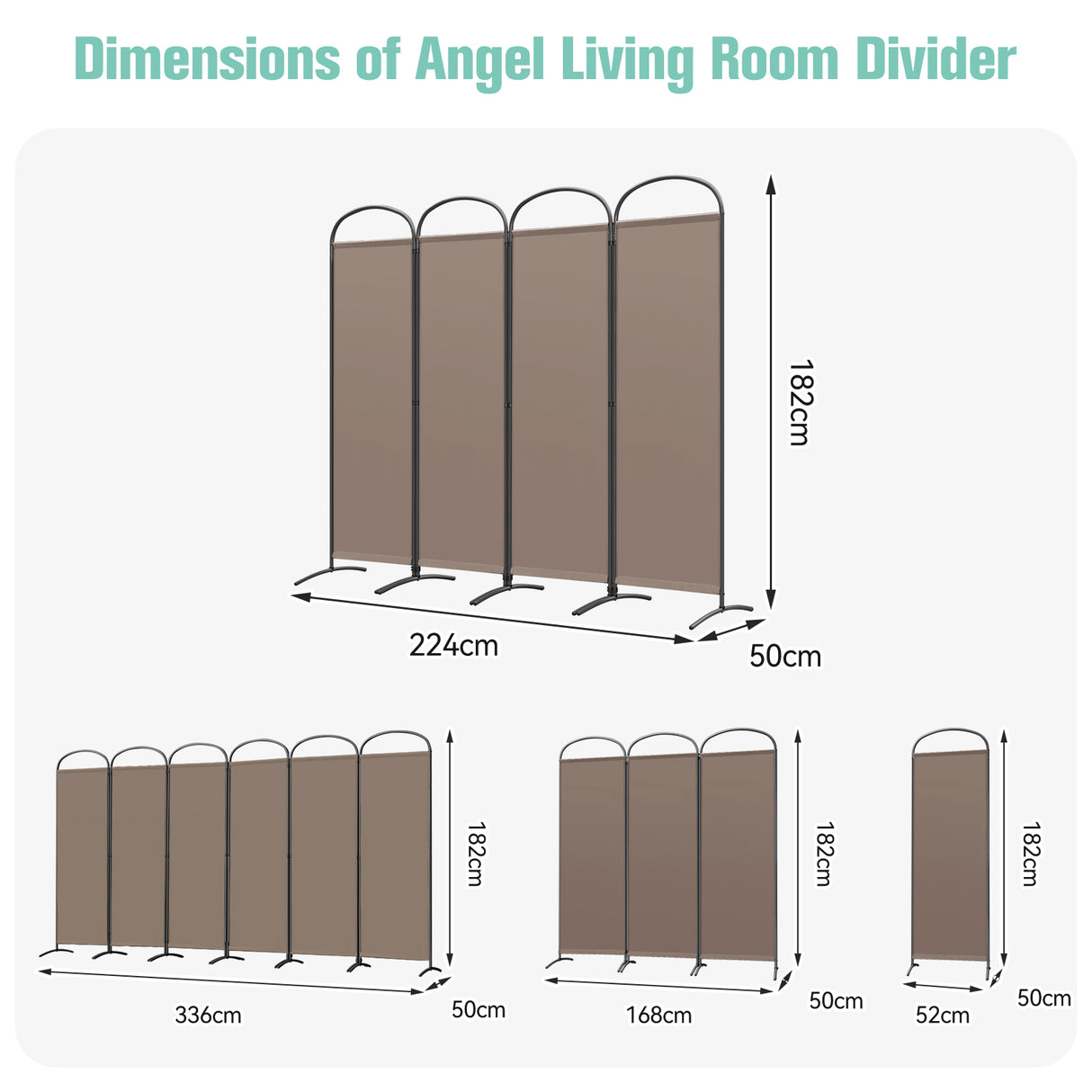 Angel Living Paravent 4tlg 225X185CM Bogenparavent Sichtschutz Raumteiler