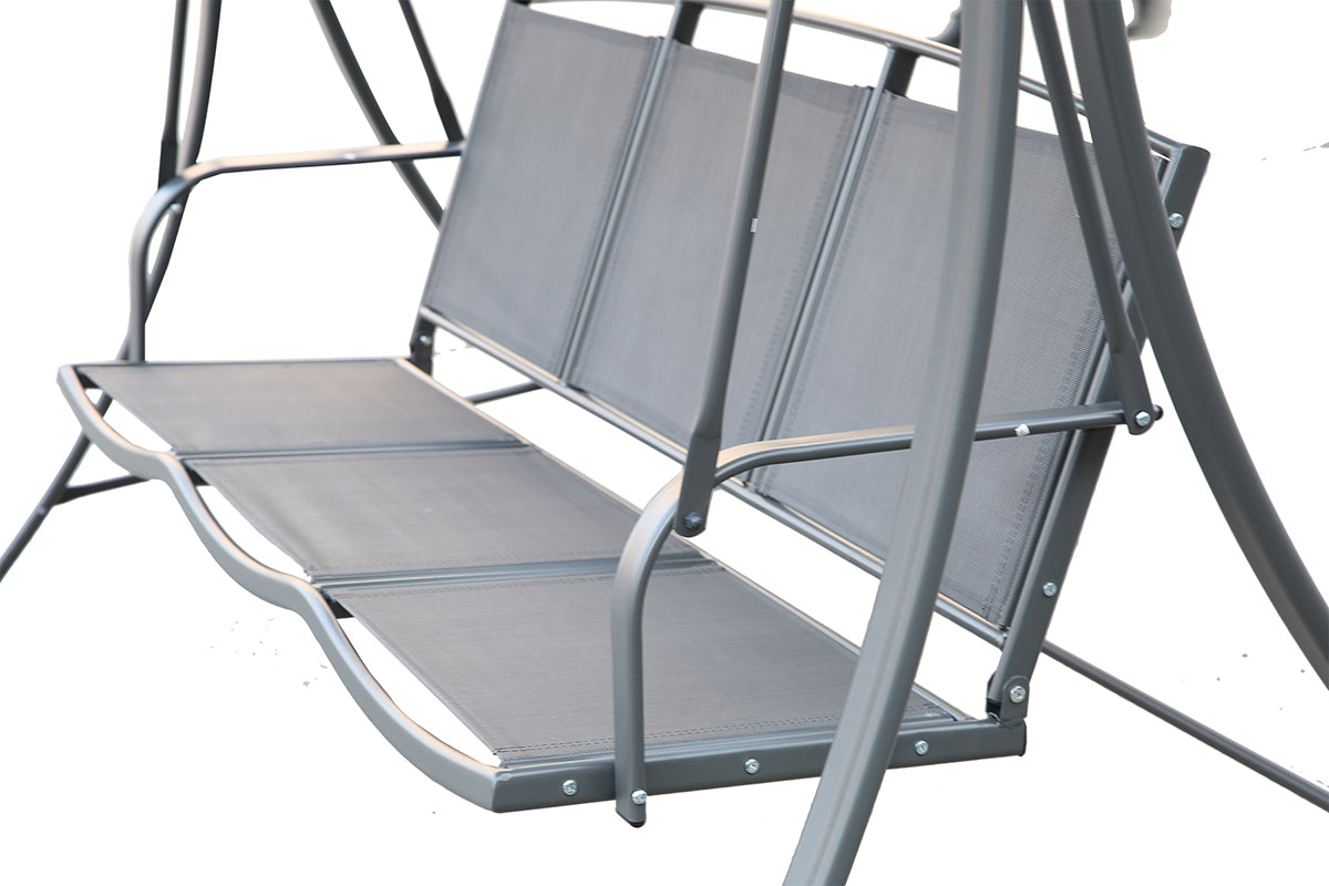 Angel Living 5869200 Hollywoodschaukel Gartenschaukel 3 Sitzer mit Sonnenschutz aus Stahl,Polyester