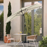 Angel Living 250cm Halbrund Sonnenschirm, Marktschirm,Terrassenschirm mit Kurbel für Garten,Terrassen,Höfe,Schwimmbäder,mit UV-Schutz 40+