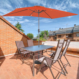 Angel Living 200 x 300 cm Sonnenschirm Rechteckig Marktschirm Terrassenschirm aus Metall mit Kurbel und Neigung für Gartenterrasse,mit UV-Schutz 40+