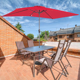 Angel Living 200 x 300 cm Sonnenschirm Rechteckig Marktschirm Terrassenschirm aus Metall mit Kurbel und Neigung für Gartenterrasse,mit UV-Schutz 40+