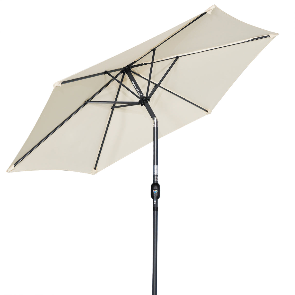 Angelo Living Parasol s 300 cm Giardino Umbrella Mercato Umbrella Umbrella Umbrella Taupe Round Sunshade Crema solare in alluminio e poliestere UV50