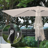 Angel Living 200 x 300 cm Sonnenschirm Rechteckig Marktschirm Terrassenschirm aus Metall mit Kurbel und Neigung für Gartenterrasse,mit UV-Schutz 40+