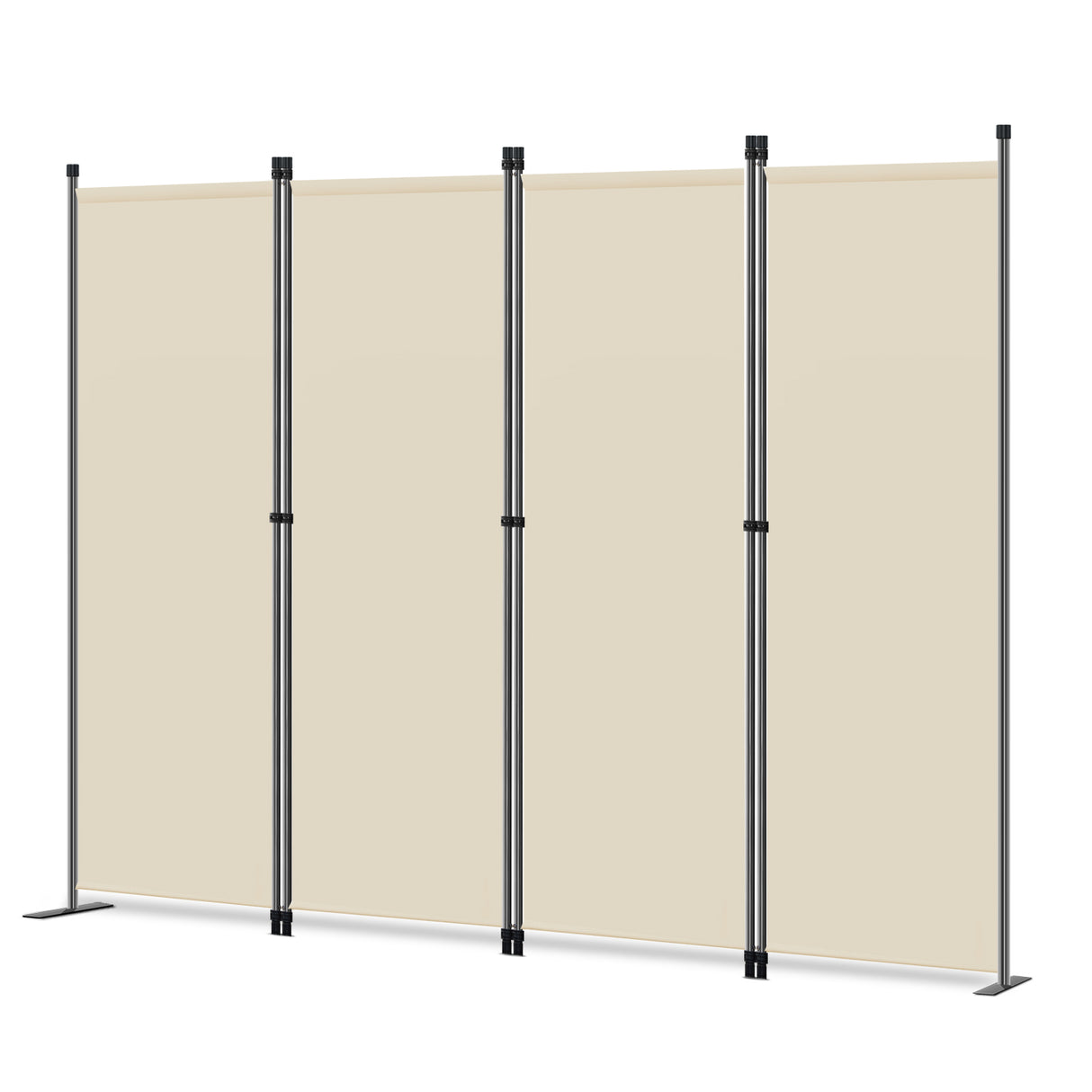 Angel Living Screen 4-part privacy screen, folding screen room divider privacy screen made of steel and polyester