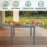 Angel Living Ausziehbarer Gartentisch, Ausziehbarer Außentisch aus Aluminium und Stahl, Gartenmöbel für Balkone und Terrassen, ausziehbar bis 160 cm, 80 x 80 x 75 cm, Dunkelgrau