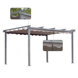 Pergola aus Aluminium in anthrazit, Dachrohre aus Stahl, Verstellbares Dach aus Polyester
