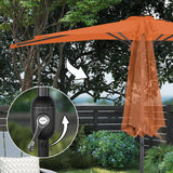 Angel Living 2.7M Halber Sonnenschirm mit Kurbel und Neigbar, UV-Schutz Marktschirm für Terrasse,Poolbereich,Balkon & Garten