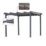 Pergola aus Aluminium in anthrazit, Dachrohre aus Stahl, Verstellbares Dach aus Polyester