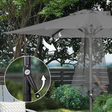 Angel Living Sonnenschirm 2M mit Kurbel und Neigbar, Gartenschirm Marktschirm Terrassenschirm Taupe Rund Sonneschirm Sonnenschutz aus Polyester UV50+
