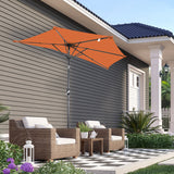 Angel Living 2.7M Halber Sonnenschirm mit Kurbel und Neigbar, UV-Schutz Marktschirm für Terrasse,Poolbereich,Balkon & Garten
