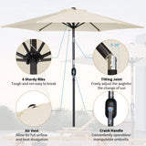 Angel Living Parasol s 300 cm Garden Umbrella Market Umbrella Umbrella Umbrella Taupe Round Sunshade Sunshade Sunscreen screen made of aluminium and polyester UV50