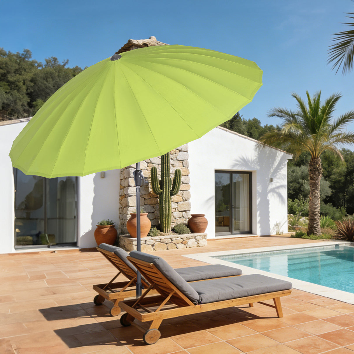 250cm Sonneschirm Sonnenschutz neigbar Rostfrei aus Aluminium, Stahl und Polyester