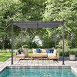 Angel Living Pergola aus einer Stahl-Aluminium-Kombination mit einziehbarem Dach, wasserdichtes Dach aus Polyester mit PU-Beschichtung, UV-beständig, für den Außenbereich: Garten, Terrasse