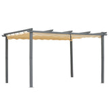 Pergola aus Aluminium in anthrazit, Dachrohre aus Stahl, Verstellbares Dach aus Polyester