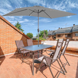 Angel Living 200 x 300 cm Sonnenschirm Rechteckig Marktschirm Terrassenschirm aus Metall mit Kurbel und Neigung für Gartenterrasse,mit UV-Schutz 40+
