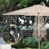 Angel Living Sonnenschirm Ø 270 cm Gartenschirm Marktschirm Terrassenschirm Taupe Rund Sonneschirm Sonnenschutz aus aus Metall, Stahl und Polyester UV50+