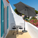 Angel Living Sonnenschirm Ø 270 cm Gartenschirm Marktschirm Terrassenschirm Taupe Rund Sonneschirm Sonnenschutz aus aus Metall, Stahl und Polyester UV50+