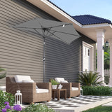 Angel Living 2.7M Halber Sonnenschirm mit Kurbel und Neigbar, UV-Schutz Marktschirm für Terrasse,Poolbereich,Balkon & Garten