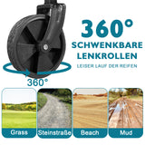 Angel Living Bollerwagen Faltbar 200L mit Tragkraft bis 100KG, Handwagen Klappbar, Faltbarer Campingwagen mit Höhenverstellbarem Griff, Leicht und Platzsparend, Stabil, 600D Oxford-Gewebe, Schwarz