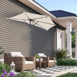 Angel Living 2.7M Halber Sonnenschirm mit Kurbel und Neigbar, UV-Schutz Marktschirm für Terrasse,Poolbereich,Balkon & Garten