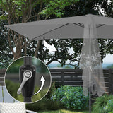 Angel Living 200 x 300 cm Sonnenschirm Rechteckig Marktschirm Terrassenschirm aus Metall mit Kurbel und Neigung für Gartenterrasse,mit UV-Schutz 40+