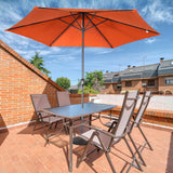 Angel Living Sonnenschirm Ø 300 cm Gartenschirm Marktschirm Terrassenschirm Taupe Rund Sonneschirm Sonnenschutz aus Metall und Polyester UV50+