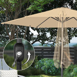 Angel Living Sonnenschirm Ø 300 cm Gartenschirm Marktschirm Terrassenschirm Taupe Rund Sonneschirm Sonnenschutz aus Metall und Polyester UV50+