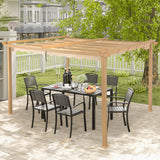 Angel Living Garten Pergola Pavillon Gartenpavillon aus Aluminium in anthrazit, Dachrohre aus Stahl, Verstellbares Dach aus Polyester Cremegelb