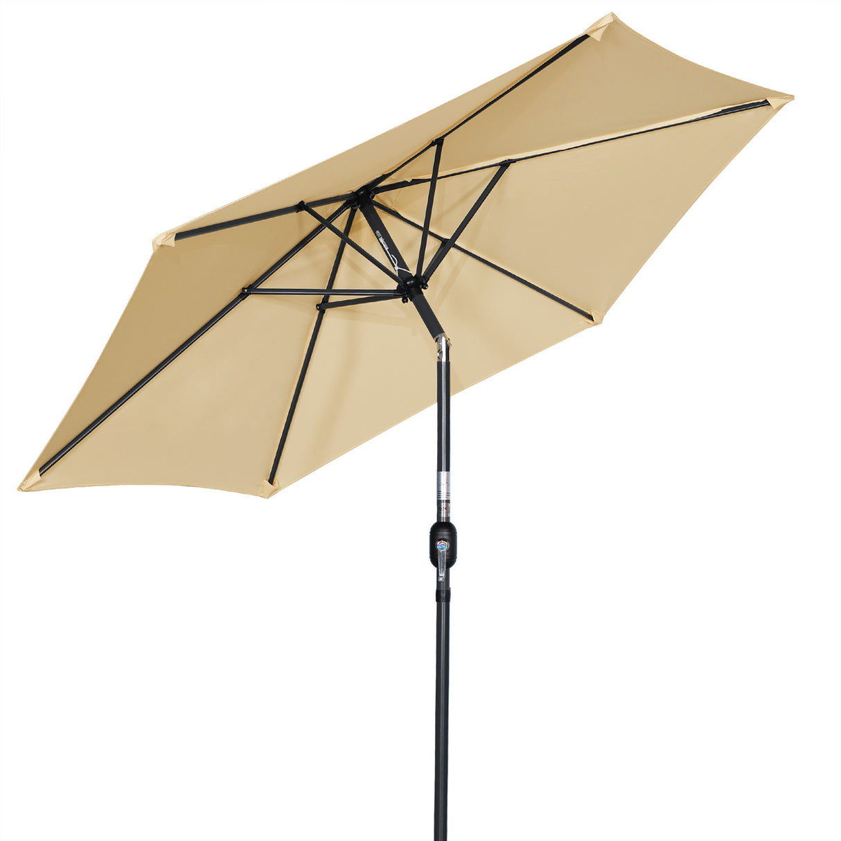 Angelo Living Parasol s 300 cm Giardino Umbrella Mercato Umbrella Umbrella Umbrella Taupe Round Sunshade Crema solare in alluminio e poliestere UV50