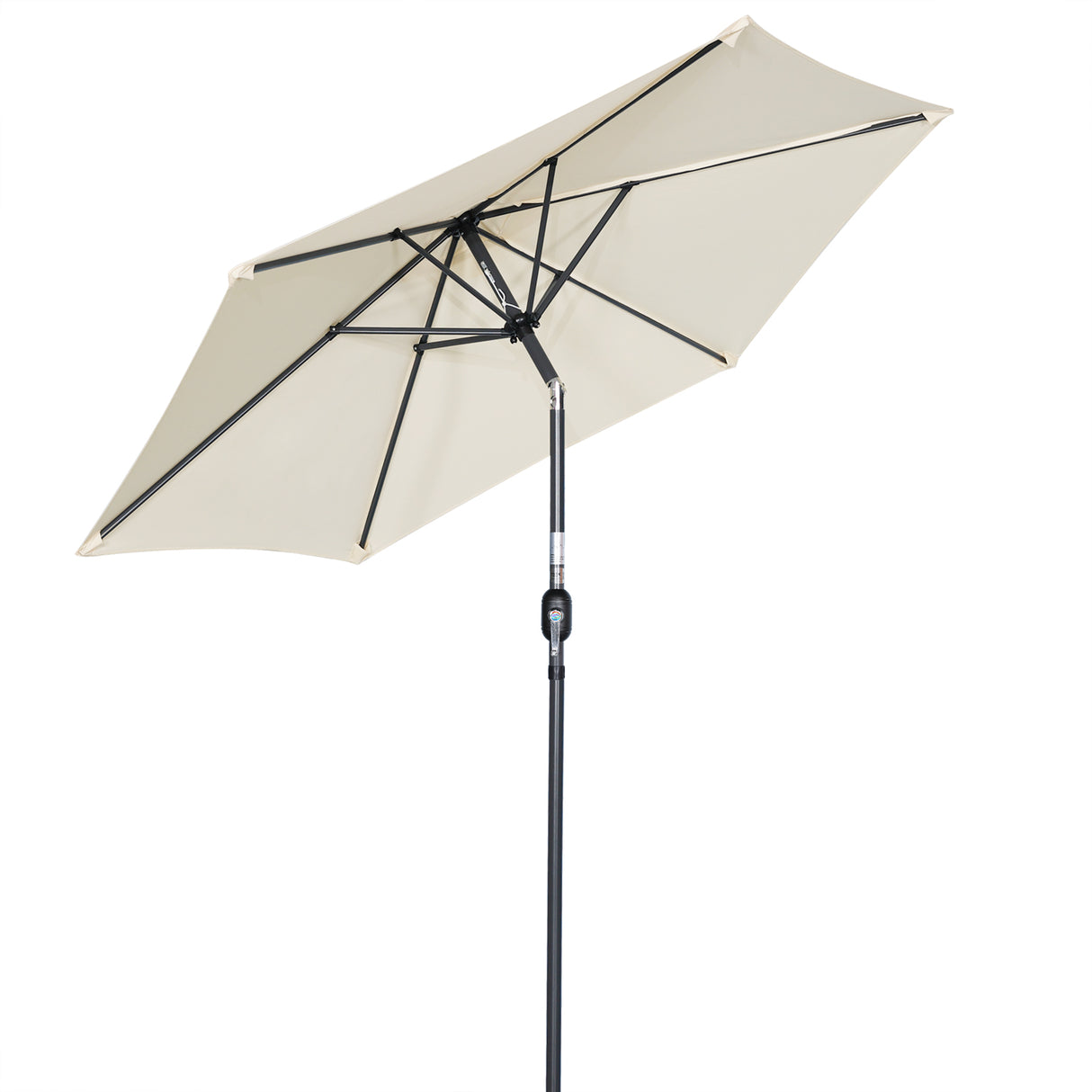 Angel Living parasol Ø 270 cm parasol de jardin parasol de marché parasol de jardin parasol rond taupe en aluminium, acier et polyester UV50 +