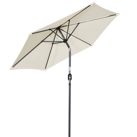 Angel Living Parasol s 270 cm Garden Umbrella Market Umbrella Terrace Umbrella Taupe Round Sunshade Sunscreen made of aluminum, steel and polyester UV50+