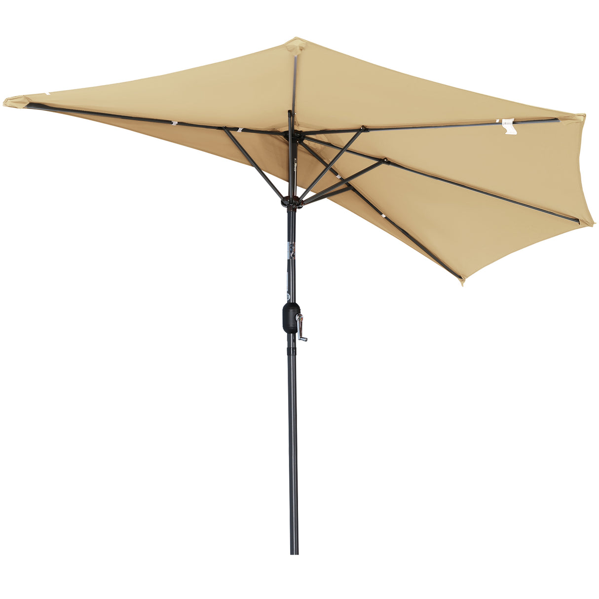 Angel Living 270cm semicircular parasol, market umbrella, patio umbrella with crank for garden, patios, courtyards, swimming pools, with UV protection 40+