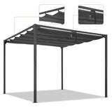 Angel Living Pergola aus einer Stahl-Aluminium-Kombination mit einziehbarem Dach, wasserdichtes Dach ohne Einfassung aus Polyester mit PU-Beschichtung, UV-beständig, für den Außenbereich: Garten, Terrasse