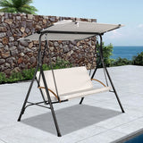 Angel Living Hollywoodschaukel 3-Sitzer Gartenschaukel mit Sonnendach und Sitzbezug 170 x 110 x 152 cm Weiß