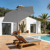 Angel Living Sonnenschirm 2.3M mit Kurbel und Neigbar, Gartenschirm Marktschirm Terrassenschirm Taupe Rund Sonneschirm Sonnenschutz aus Polyester UV50+